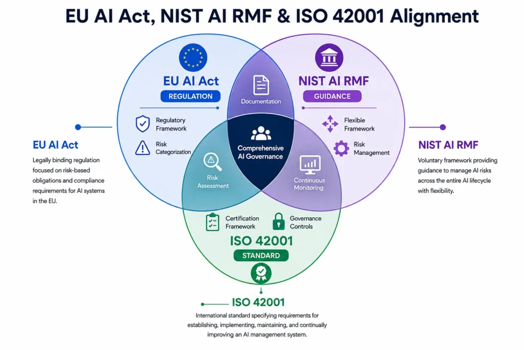 EU AI Act NIST ISO 42001 Compliance Alignment